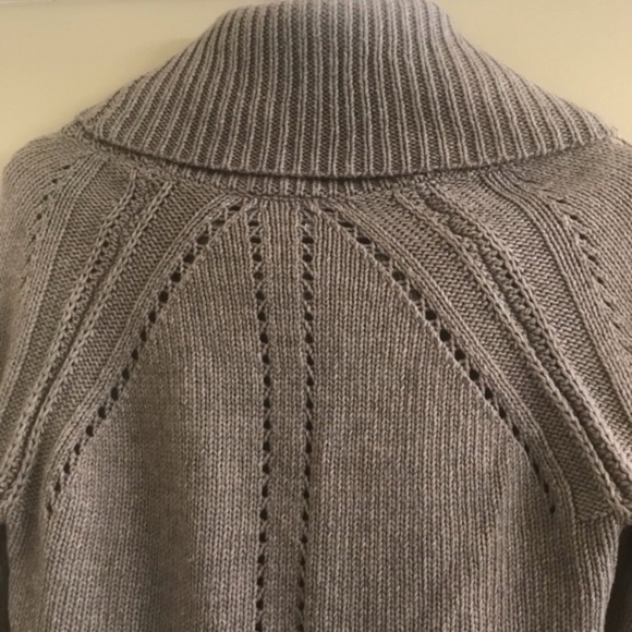 LOFT Cowl Neck Wool Blend Sweater Taupe - Picture 5 of 7